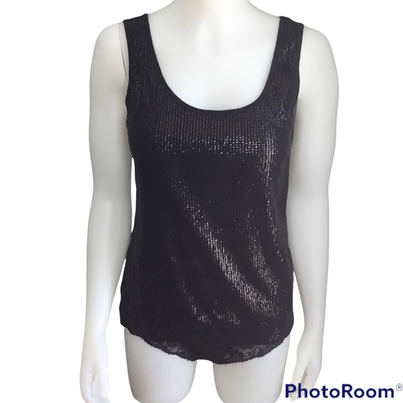 Point Zero Black Sequin Tank-Top - Picture 1 of 5